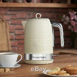 Cream Russell Hobbs Inspire Set Cordless Jug Kettle 4-Slice Toaster & Microwave