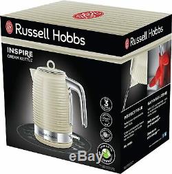 Cream Russell Hobbs Inspire Set Cordless Jug Kettle 4-Slice Toaster & Microwave