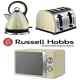 Cream Russell Hobbs Stainless Steel Microwave, Legacy Kettle+4-slice Toaster Set