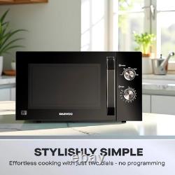 Daewoo 23L 800W Manual Microwave Black Extra-Large Capacity