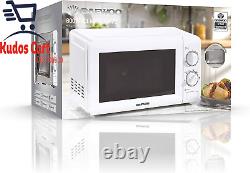 Daewoo 800W Microwave 20L Stainless Steel Interior 6 Power Level White Timer New