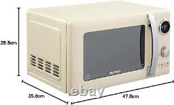 Daewoo Kensington Microwave Retro Cream 20L Digital Timer Defrost 5 Setting 800W