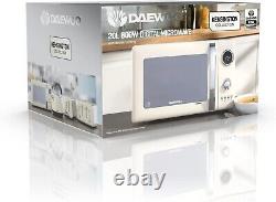 Daewoo Kensington Microwave Retro Cream 20L Digital Timer Defrost 5 Setting 800W