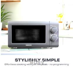 Daewoo Microwave 800W 20L With Defrost Energy Efficient Cooking Silver White