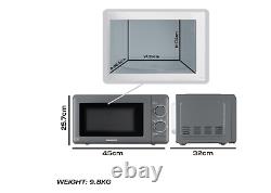 Daewoo Microwave 800W 20L With Defrost Energy Efficient Cooking Silver White