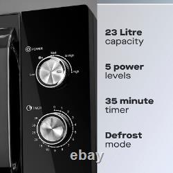 Daewoo Modern Black 800W 23L Microwave 35Min Timer 5 Power Settings Auto Defrost