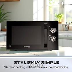 Daewoo Modern Black 800W 23L Microwave 35Min Timer 5 Power Settings Auto Defrost