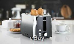 Daewoo Ombre 1.7L Kettle, 2 Slice Toaster & 20L Microwave Kitchen Set Black