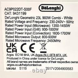 De'Longhi 23L 900w Combi Microwave White Brillante AC9P022DT-S00F Used Boxed