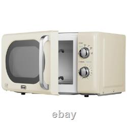 De'Longhi Argento Flora 800W Retro Microwave Cream