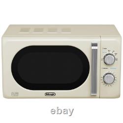De'Longhi Argento Flora 800W Retro Microwave Cream