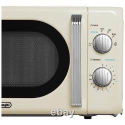De'Longhi Argento Flora 800W Retro Microwave Cream