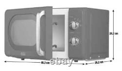 De'Longhi Retro 20L 800W Argento Flora Solo Standard Microwave P80H20L-KJ Grey
