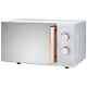 Diamond White And Rose Gold Effect Microwave Capacity 20l Mirror Finish Door