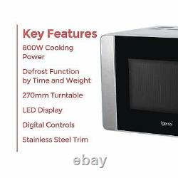 Digital Microwave, 800 W, 20 Litre, Stainless Steel, Igenix IG2086