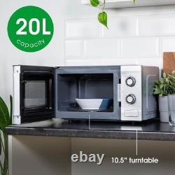 Effortless Cooking with 20L Silver Manual Microwave 700W & Easy Timer Control