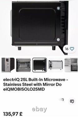 ElectriQ 25L Built-In Microwave Stainless Steel with Mirror Do eiQMOBISOLO25MD