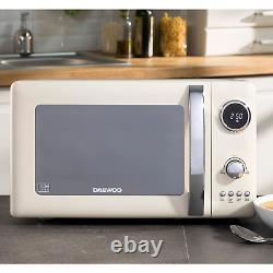 Freestanding Microwave In Cream With Defrost, 20L, 800W Daewoo SDA1654GE