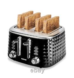 Geepas 1.7L Jug Kettle 4 Slice Toaster 20L Solo Freestanding Microwave Black