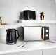 Goodmans Black And Copper Textured Effect Microwave Kettle And Toaster