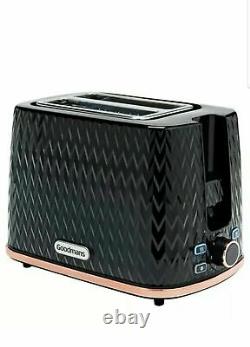 Goodmans Black and Copper Textured Effect Microwave Kettle and Toaster