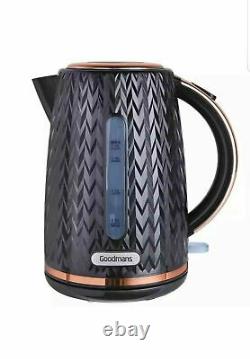 Goodmans Black and Copper Textured Effect Microwave Kettle and Toaster