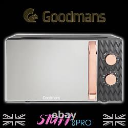 Goodmans Black and Rose Gold Textured Effect Microwave Kettle and Toaster Set