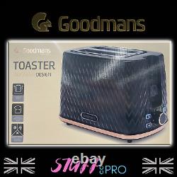 Goodmans Black and Rose Gold Textured Effect Microwave Kettle and Toaster Set
