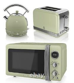 Green Swan Dome Kettle Fast Boil & Toaster and Microwave Set Stainless Steel NEW