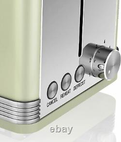 Green Swan Dome Kettle Fast Boil & Toaster and Microwave Set Stainless Steel NEW