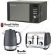 Grey Russell Hobbs Microwave, Breville Strata Kettle + Toaster Kitchen Set New