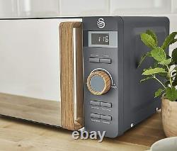 Grey Swan Nordic Combo Set of Microwave Toaster Kettle Storage Set Wood Effect