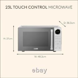 Haden 23L Touch Control Microwave, Silver, 900W, Child Lock, Mirror Finish