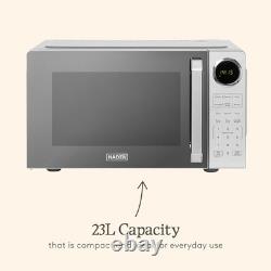 Haden 23L Touch Control Microwave, Silver, 900W, Child Lock, Mirror Finish