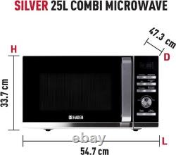 Haden 25L Combination Microwave Oven with Grill, 8 Auto Cook Menus 900W Silver