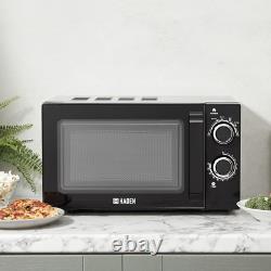 Haden 800W Black Microwave Oven 20L, 6 Power Levels, Defrost Function, Easy-To
