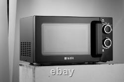 Haden 800W Black Microwave Oven 20L, 6 Power Levels, Defrost Function, Easy-To
