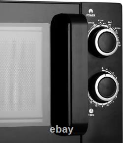 Haden 800W Black Microwave Oven 20L, 6 Power Levels, Defrost Function, Easy-To