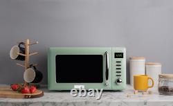 Haden Cotswold Green Microwave Oven 800W Retro Design, 20L Capacity, Compact D