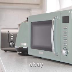 Haden Cotswold Green Microwave Oven 800W Retro Design, 20L Capacity, Compact D