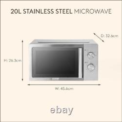 Haden Microwave Oven 20L 800W 5 Power Levels Stainless Steel