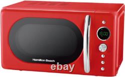 Hamilton Beach Microwave, 20L, 700W, Retro, Digital LED Display, 8 Pre-Set Progr