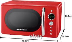 Hamilton Beach Microwave, 20L, 700W, Retro, Digital LED Display, 8 Pre-Set Progr