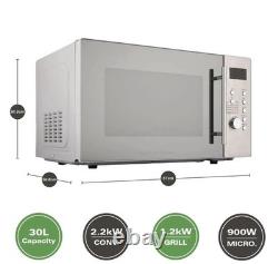 Hamilton Beach Microwave Oven 30L 900W Grill Convection Silver Stainless Steel
