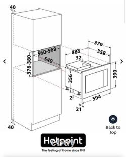 Hotpoint HMW47HMXUK 900 Watt 40 Litres Built In Microwave SS EX DISPLAY HW182564