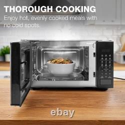Hyundai 800W 20L Black Digital Microwave, Stainless Steel Interior, 11 Power