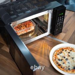 Hyundai 800W 20L Black Digital Microwave, Stainless Steel Interior, 11 Power