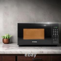 Hyundai 800W 20L Black Digital Microwave, Stainless Steel Interior, 11 Power