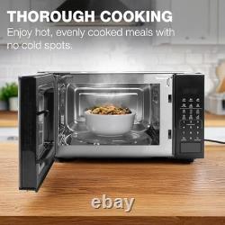 Hyundai 800W 20L Black Digital Microwave, Stainless Steel Interior, 11 Power Lev