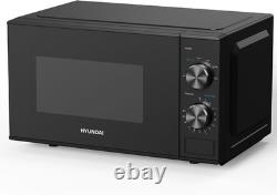 Hyundai 800W 20L Black Solo Microwave, Dial Control, Stainless Steel Interior, D